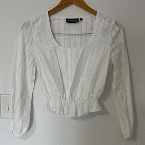 The fifth label square neckline longsleeve white shirt